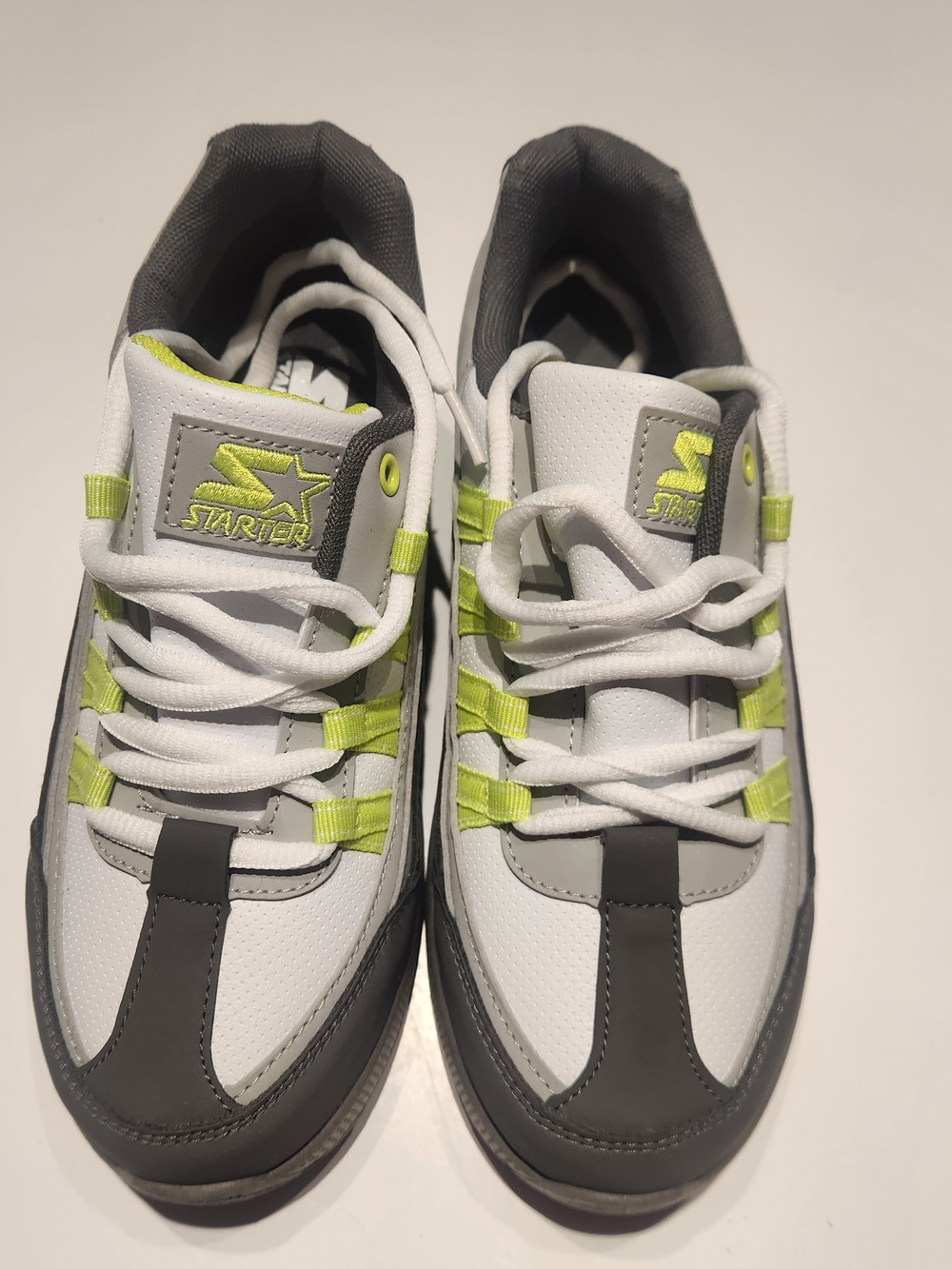 STARTER White, Gray & Neon Yellow Kids' Athletic Sneakers